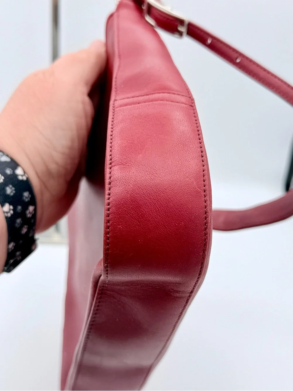 Coach Ergo Demi Hobo Bag Red Glove Leather Silver Hardware Y2K Shoulder Bag 8319